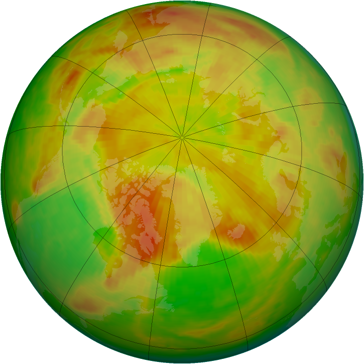 Arctic ozone map for 10 May 1989